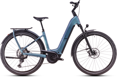 Cube Kathmandu Hybrid SLX 800 Wh 28 Easy Entry Női Elektromos Trekking Kerékpár - smaragdgrey´n´black - kék