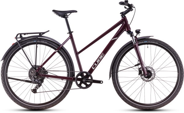 Cube Nature ONE Trapeze Offroad Cross Trekking Kerékpár - amarone´n´lunar - lila