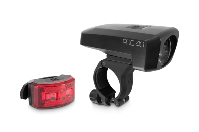 Cube Acid Pro 40 USB Kerékpár Lámpaszett - fekete