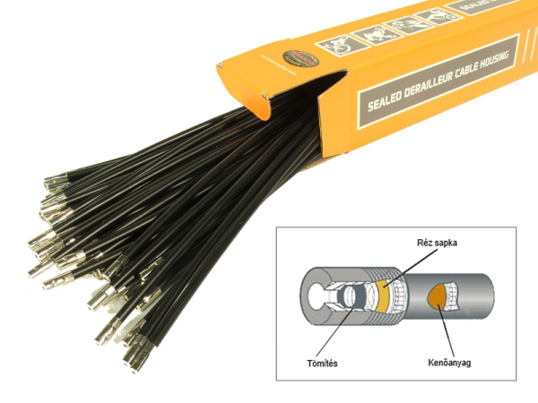 Alligator Tömitett Fék Bowdenház 1db 30cm - fekete